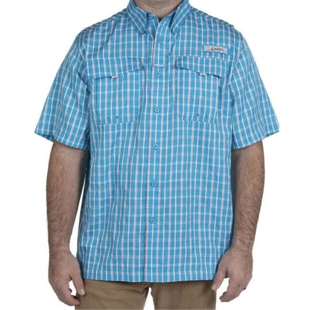 New HABIT MENS Short SLEEVE Crayfish Creek‎ RIVER Vented Outdoor SHIRT Blue S